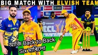 Cricket Match with Elvish Yadav vai ️ Back to back sixes in ECL | Bikash Chetry