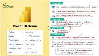 Power BI - First Demo | 22 Sep 2023 | Vinay Tech