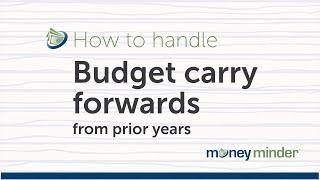 How to handle Budget carry forwards from prior years | MoneyMinder