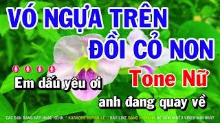 Vó Ngựa Trên Đồi Cỏ Non Karaoke Tone Nữ | Nhạc Sống Cha Cha Dễ Ca Nhất