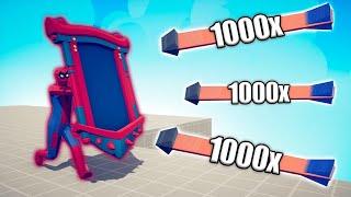 SPIDERMAN MIRROR SHIELD vs 1000x OVERPOWERED UNITS - TABS | Totally Accurate Battle Simulator 2024