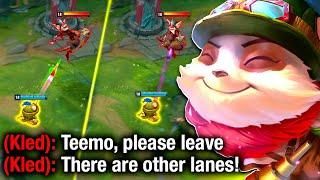 Jungle Teemo Camping ONE Lane The Entire Game! (Enemy Top  RAGES)