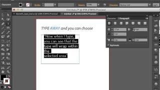 Adobe Illustrator CS6 Type Tool, Character and Paragraph Panels