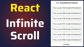 How to Add Infinite Scroll in React JS | React Infinite Scroll Component | React Lazy Loading