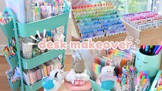 Desk + stationery organization makeover ･ﾟ:*⋆୨୧˚
