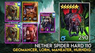 Nether Spider 110 Hard - Geomancer, Lorn, Maneater, Hurndig | Raid Shadow Legends Guide