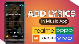 How To Add Lyrics On Music Player| Redmi Realme Oppo Vivo add lyrics|