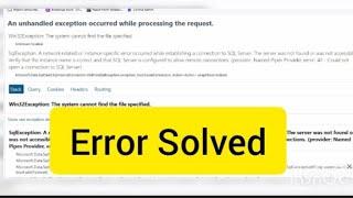 A network-related or instance-specific error occurred while establishing a connection to SqlServer