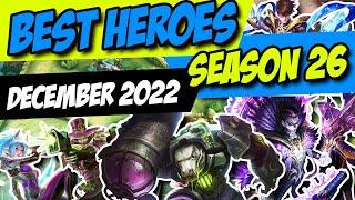 BEST HEROES IN MOBILE LEGENDS DECEMBER 2022 ALL ROLES || SEASON 26 RANK UP META