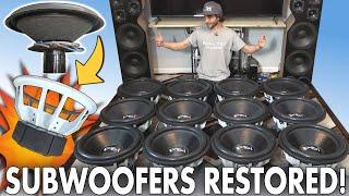 Restoring $12,000 Worth of SUBWOOFERS w/ RARE 18" Soundstream Subs | How To Recone PSI Car Audio Sub