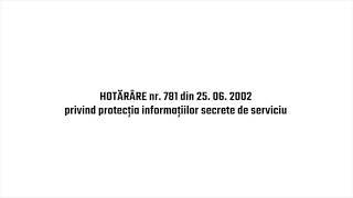 HOTĂRÂRE nr. 781 din 25 06 2002 privind protecţia informaţiilor secrete de serviciu (Audio HD)