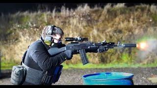 Arsenal SAM5 AK rifle and VEPR 12 AK shotgun night shoot