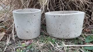 S/2 Hypertufa Bowls, Lightweight Cement Round Planters, Rustic, Succulent Concrete Pots, JLK,