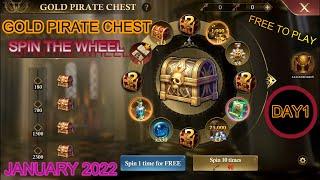 GOLD PIRATE CHEST 1/22 - SPIN THE WHEEL DAY 1 : GUNS OF GLORY