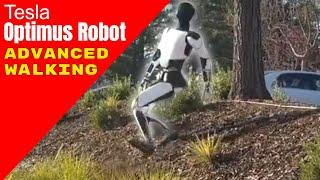 Tesla Optimus Robot Showcases Advanced Walking on Uneven Terrain