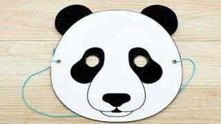 easy to make paper panda face mask for kids simple DIY a4 sheet DIVINE IDEAS HARISH SAJITH CHANNEL