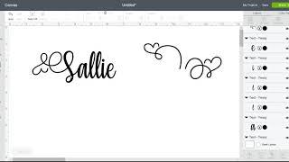 Yessy Font - quick guide to turning the heart - Cricut Design Space