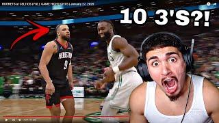 Dillon Brooks Had 10 Threes?!?! LeBron Fan Reacts To ROCKETS at CELTICS | FULL GAME HIGHLIGHTS