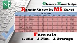 How to Make Marksheet in #excel  in Hindi -  Excel Marksheet Tips And Trick #knowledge