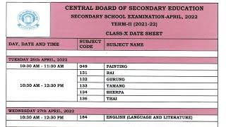 cbse class 10 term 2 datesheet announced 2022 |  how to download cbse class 10 term 2 datesheet