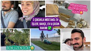 3 ÇOCUKLA MÜSTAKİL EV İŞLERİ, BENİ ÜZEN OLAY  BOSTAN TEMİZLİĞİ YAPTIK, ARKADAŞIMDAN GELEN DEV KARGO