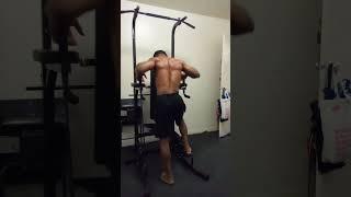 25 pullups, 15 dips & 15 inclined pushups routine