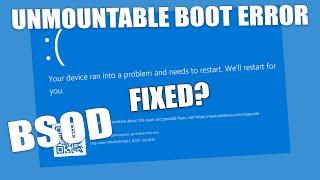 How To Fix Unmountable Boot Volume Blue Screen Error on Windows 11