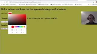 Challenge #1 Change the background color using a color picker. Using CSS and Javascript