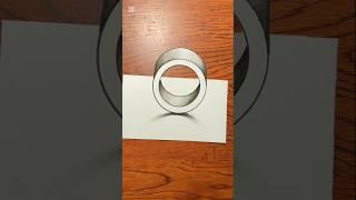 3D Ring Drawing Tutorial: How to Draw 3D Rings #shorts #ring #art #whotodraw #3dring