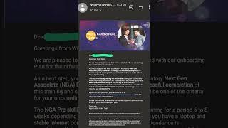 Wipro onboarding update #wipro#onboarding#nga training