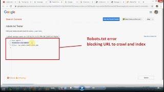 How To Fix Blocked URLs By Robots txt Error   Tutorial On Robots TXT File