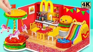 Amazing Idea Reuse Cardboard DIY Miniature McDonalds Playhouse with Rainbow Slide, Amusement Area ️