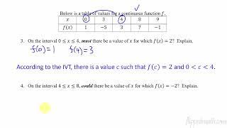 Calculus AB/BC – 1.16 Intermediate Value Theorem