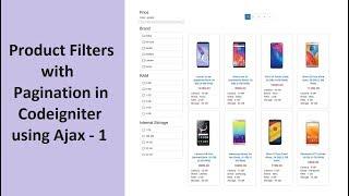 Product Filters in Codeigniter using Ajax - 1