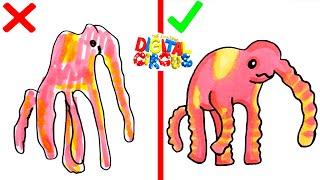 Как нарисовать Jelly Elephant из Amazing Digital Circus Episode 2 правильно и неправильно