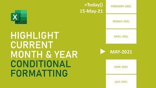 Conditional Formatting: Highlight Cells Containing Current Month & Year | Microsoft Excel Tutorial