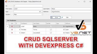 [DEVEXPRESS] How to Add, Edit, Delete CRUD SQLSERVER C# | Laptrinhvb.net