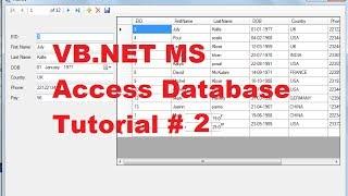 VB.NET MS Access Database Tutorial 2 # Add New ,Remove ,Save Data in Database using VB.NET