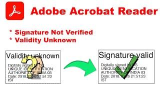 How to fix validity unknown problem in adobe acrobat reader