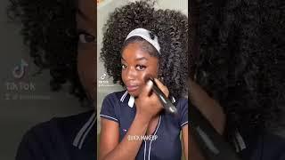 Makeup vid #naturalhair #4ahair #4bhair #4chair #makeup #makeuplook #cleangirlmakeup #makeuphacks