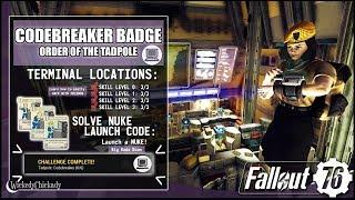 Codebreaker Badge in Fallout 76 | Order of the Tadpole | Fallout 76 Backpack | Terminal Locations