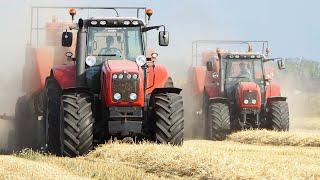 Massey Ferguson 6499 & 8480 Dyna-VT in the field baling w/ MF 2190 Balers | Pure Sound | Harvest 22