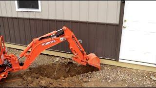 #956 Little Backhoe, Long Trench, Hard Digging, Kubota BX 23S