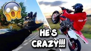 MT-07 RIDER MEETS CRAZY SUPERMOTO RIDER!!!