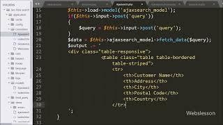 Live Data Search in Codeigniter using Ajax JQuery