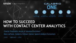 ASI Emerging Technologies Webinar Series - How To Succeed With Contact Center Analytics