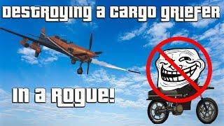 GTA Destroying a Cargo Griefer with a Rogue