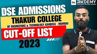 Thakur College of Engg & Technology | Cut-off List | Direct Second Year Engg  | Pratheek | RKDEMY