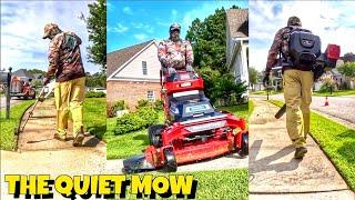 Lawn Mowing with the TORO Revolution Lawn Mower. Quiet Lawn Care Video