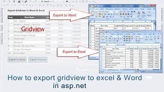 How to export gridview to excel & Word in asp.net